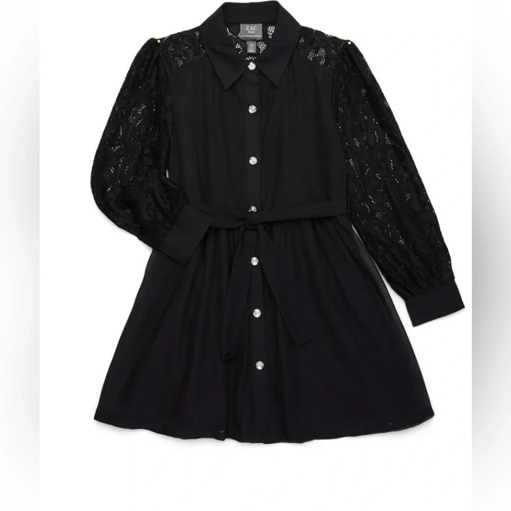 Zac Kids lace sleeve button up dress!‎ NWT  XS (4/5)